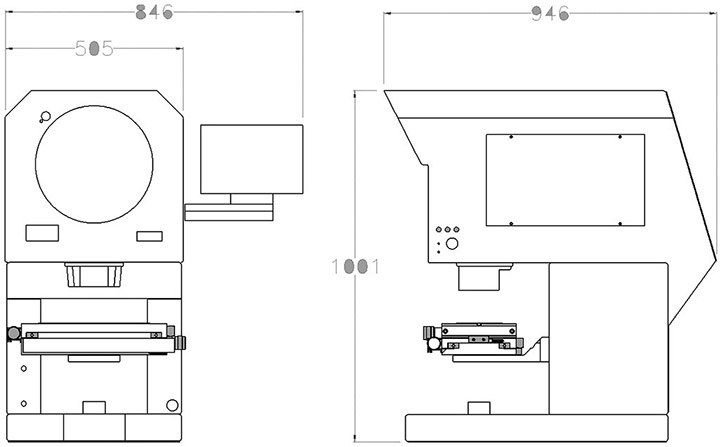 Baty SM350臺(tái)架式影像投影儀結(jié)構(gòu)圖